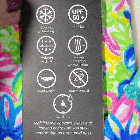 IBKUL Top Womens XS Long Sleeve Floral Mock Neck Zip UPF 50 Mesh Sleeve Golf NEW - Picture 10 of 13